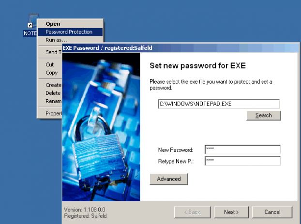 Скриншот программы Salfeld Exe Password 7.114.0.0