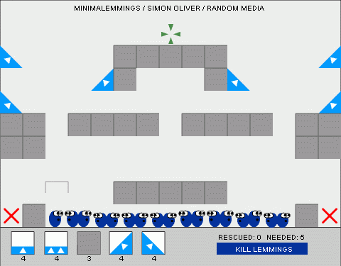 Скриншот флеш игры Мини Лемминги 