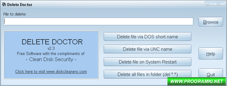 Скриншот программы DELETE DOCTOR 2.3