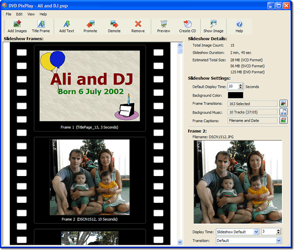Скриншот программы DVD PixPlay Professional 10.21