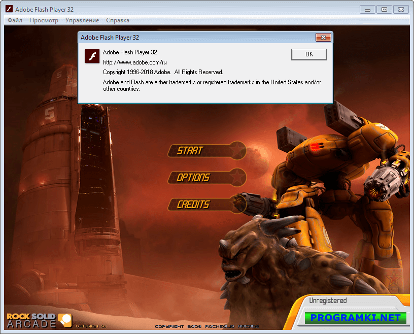 Скриншот программы Adobe Flash Player 32.0.0.465