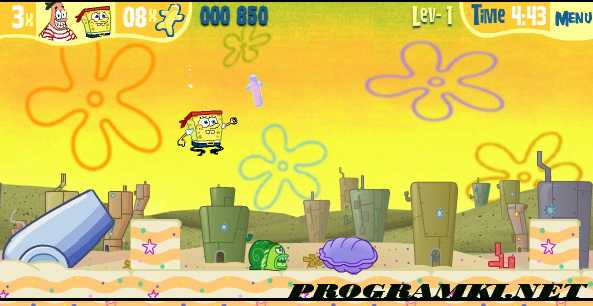 Скриншот флеш игры SpongeBob Dutchmans Dash 