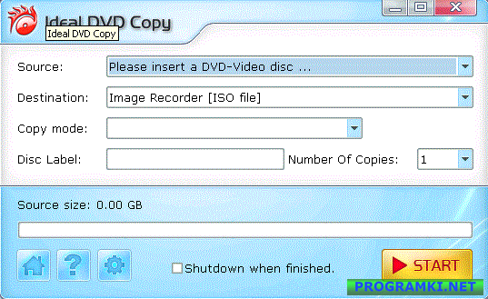 Скриншот программы Ideal DVD Copy 4.3.2