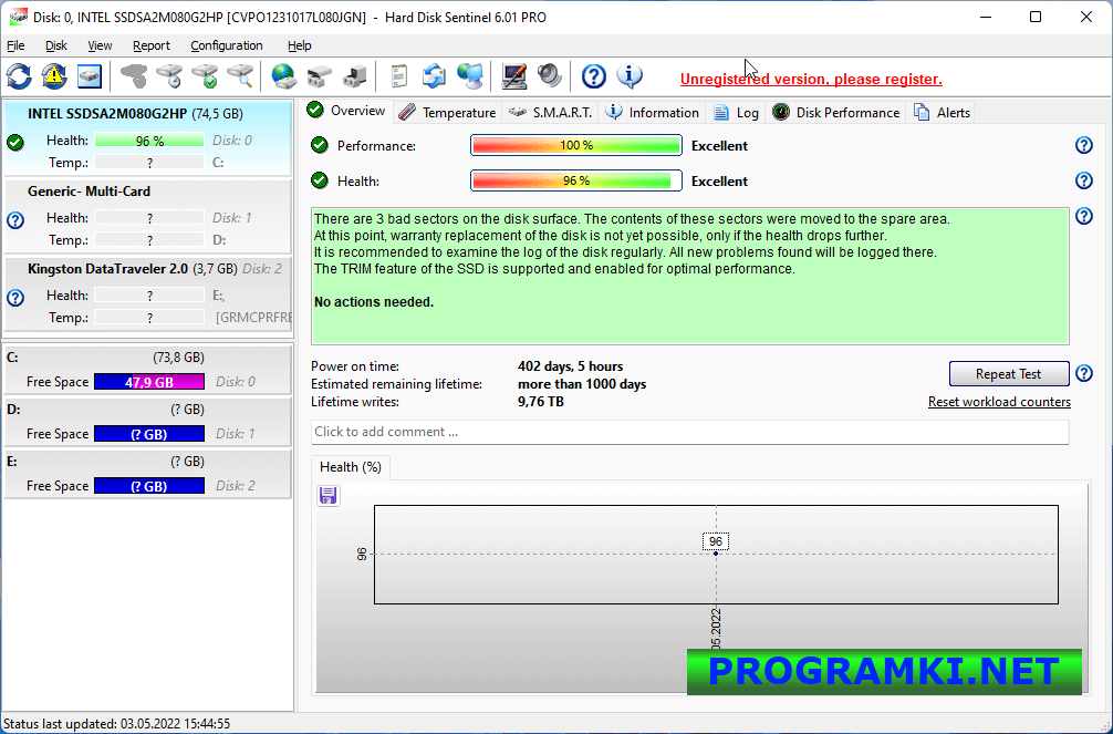Скриншот программы Hard Disk Sentinel 6.01