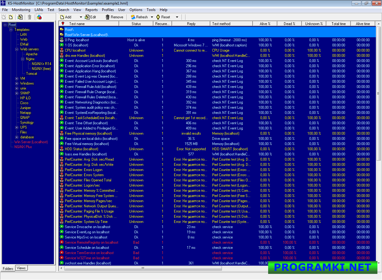 Скриншот программы Advanced Host Monitor 13.40