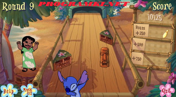 Скриншот флеш игры Stitch Tiki Bowl 