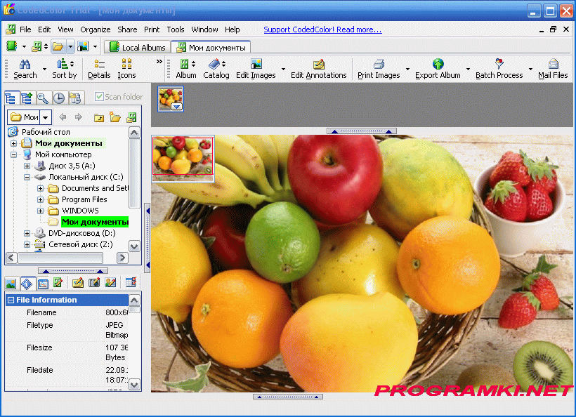 Скриншот программы CodedColor PhotoStudio 8.0.2.0