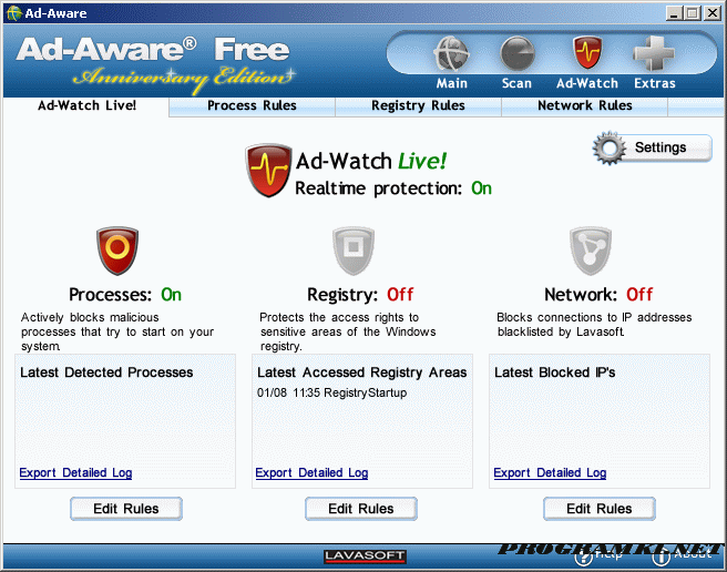 Скриншот программы Ad-Aware Free Antivirus 11.5.200.7299