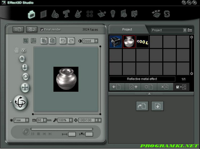 Скриншот программы Effect3D Studio 1.1