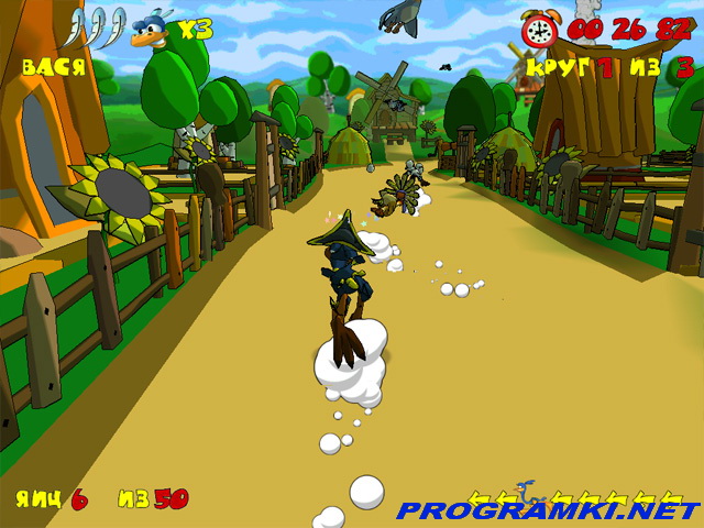 Скриншот игры Страусиные Бега 
